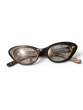 Bausch & Lomb Vintage Cat Eye Eyeglass Frames Black Rockabilly Retro